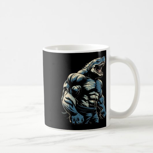 Gym Workout Bodybuilding Shark Kaffeetasse (Rechts)