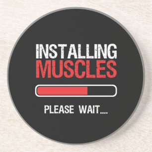 Gym Workout Fitness Body Builder installiert Muske Getränkeuntersetzer