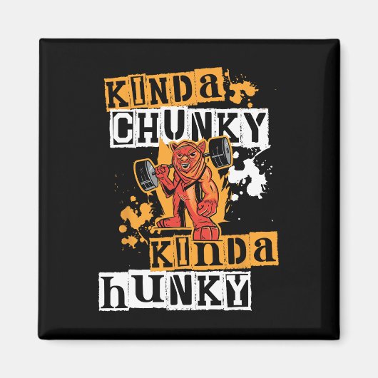 Gym Workout Fitness Funny Devil Uni Chunky Hunky W Magnet (Vorne)