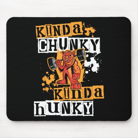 Gym Workout Fitness Funny Devil Uni Chunky Hunky W Mousepad (Vorne)
