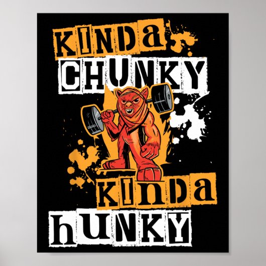 Gym Workout Fitness Funny Devil Uni Chunky Hunky W Poster (Vorne)
