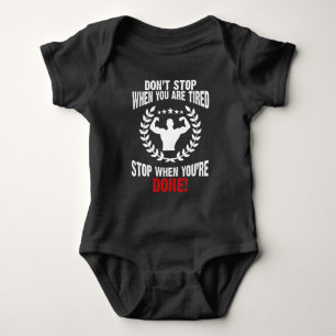 Gym Workout Motivation Fitness Sportbegeisterung Baby Strampler