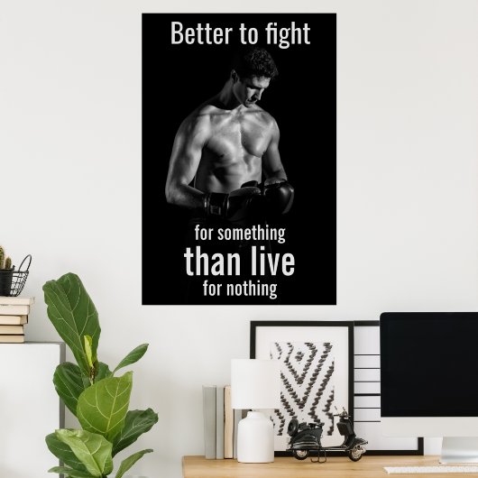 Gym Workout | Motivierend Boxangebot Poster (Heimbüro)