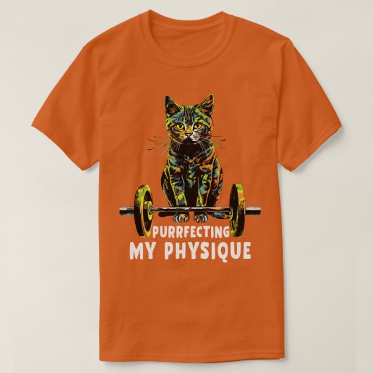 Gym Workout oder Fitness Geschenk Funny Cat in ein T-Shirt (Design vorne)