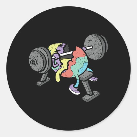 Gym Workout Ostereier Jagen Funny Spring Männer Wo Runder Aufkleber (Vorderseite)