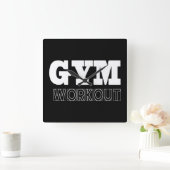Gym Workout Pump Cover Fitness Clock Quadratische Wanduhr (Zuhause)