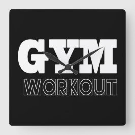 Gym Workout Pump Cover Fitness Clock Quadratische Wanduhr