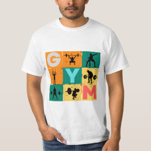 Gym-Workout-Typografie-T-Shirt Vintage Fitness T-Shirt