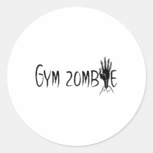 Gym Zombie Funny Halloween Workout Zitat Runder Aufkleber