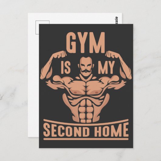 Gym-Zuhause-Fitness-Abhängig vom Schwergewichtspor Postkarte (Vorne/Hinten)