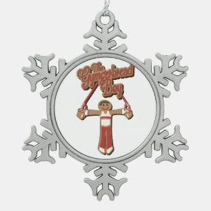 Gymgerbread Jungen-Verzierung Schneeflocken Zinn-Ornament