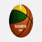 Gymnasialbasketball Ornament Aus Metall (Vorderseite links)