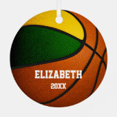 Gymnasialbasketball Ornament Aus Metall (Rückseite)