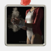 Gymnast 3 silbernes ornament (Vorne)