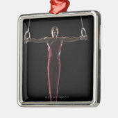 Gymnast 4 silbernes ornament (Links)