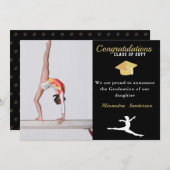 Gymnast Athlete Foto Abschluss Klasse 2022 Ankündigung (Vorne/Hinten)