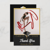 Gymnast Athlete Modernes Foto Abschluss Klasse Dankeskarte (Vorne/Hinten)