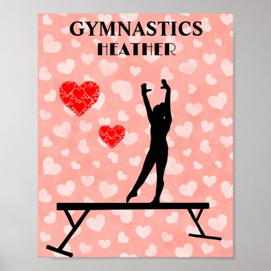 GYMNAST AUF BALANCE BEAM / HERZ POSTER (Vorne)