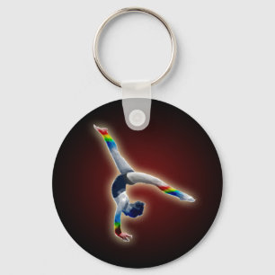 Gymnast auf einer Rainbow-Beam Schlüsselanhänger