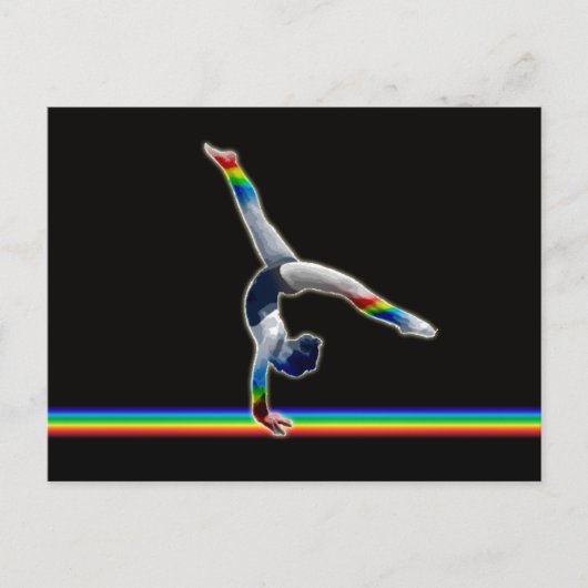 Gymnast auf einer Regenbogenbrücke Postkarte (Vorderseite)