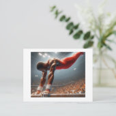 Gymnast auf parallelen Bars, Postkarte (Stehend Vorderseite)
