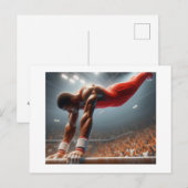 Gymnast auf parallelen Bars, Postkarte (Vorne/Hinten)