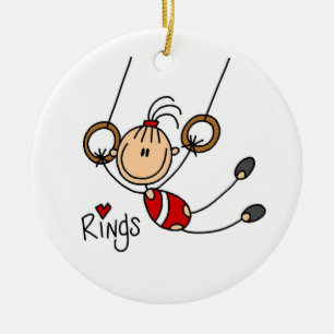Gymnast auf Rings Keramik Ornament