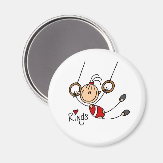 Gymnast auf Rings Magnet (Vorderseite/Rückseite)