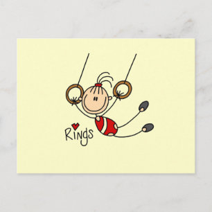 Gymnast auf Rings Postkarte