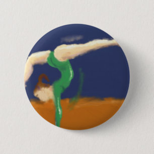 Gymnast auf Schwebebalken-Kunst Button