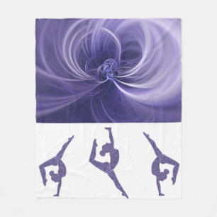 GYMNAST BLANKET MIT GYMNAST HAND STANDS. FLEECEDECKE