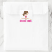 Gymnast - Brünett Quadratischer Aufkleber (Tasche)