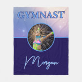 Gymnast Deep Royal Custom Foto und Name Fleecedecke (Vorderseite)