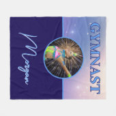 Gymnast Deep Royal Custom Foto und Name Fleecedecke (Vorderseite (Horizontal))