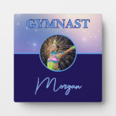 Gymnast Deep Royal Custom Foto und Name Fotoplatte (Vorderseite)