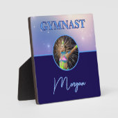 Gymnast Deep Royal Custom Foto und Name Fotoplatte (Vorderseite)