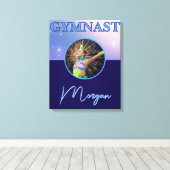 Gymnast Deep Royal Custom Foto und Name Leinwanddruck (Insitu (Holzboden))