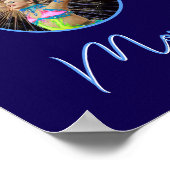 Gymnast Deep Royal Custom Foto und Name Poster (Ecke)