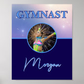 Gymnast Deep Royal Custom Foto und Name Poster (Vorne)