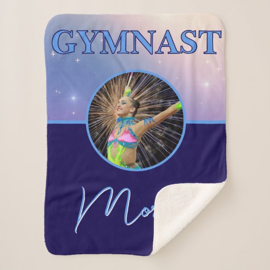 Gymnast Deep Royal Custom Foto und Name Sherpadecke (Vorderseite)