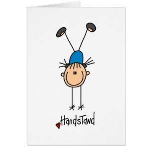 Gymnast, der Handstand tut