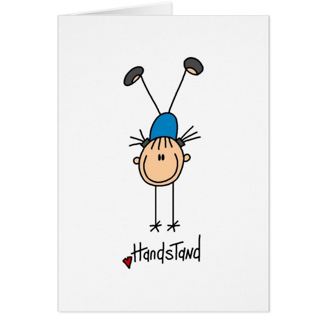 Gymnast, der Handstands tut (Vorne)