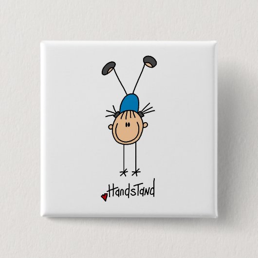 Gymnast, der Handstands tut Button (Vorderseite)