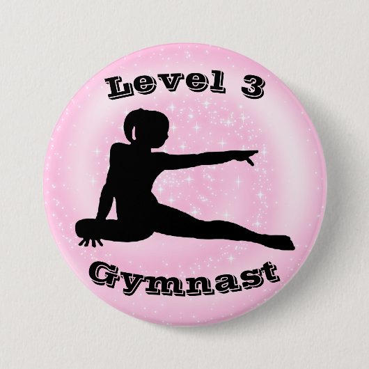 Gymnast der Stufe 3 - Gymnastiktaste für Mädchen Button (Vorderseite)