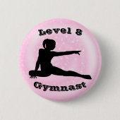 Gymnast der Stufe 8 - Gymnastikschaltfläche für Mä Button (Vorderseite)