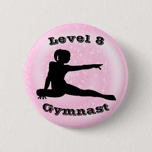 Gymnast der Stufe 8 - Gymnastikschaltfläche für Mä Button (Vorderseite)