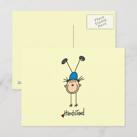 Gymnast Doing Handstände Postkarte (Vorne/Hinten)