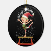 Gymnast Elf auf Balance Beam Xmas Gymnastik Christ Keramik Ornament (Links)