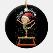 Gymnast Elf auf Balance Beam Xmas Gymnastik Christ Keramik Ornament (Hinten)