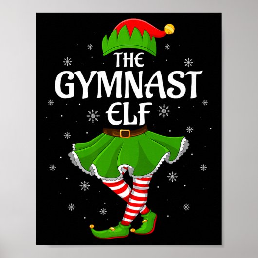Gymnast Elf Christmas Family Girls Women Elf Squad Poster (Vorne)
